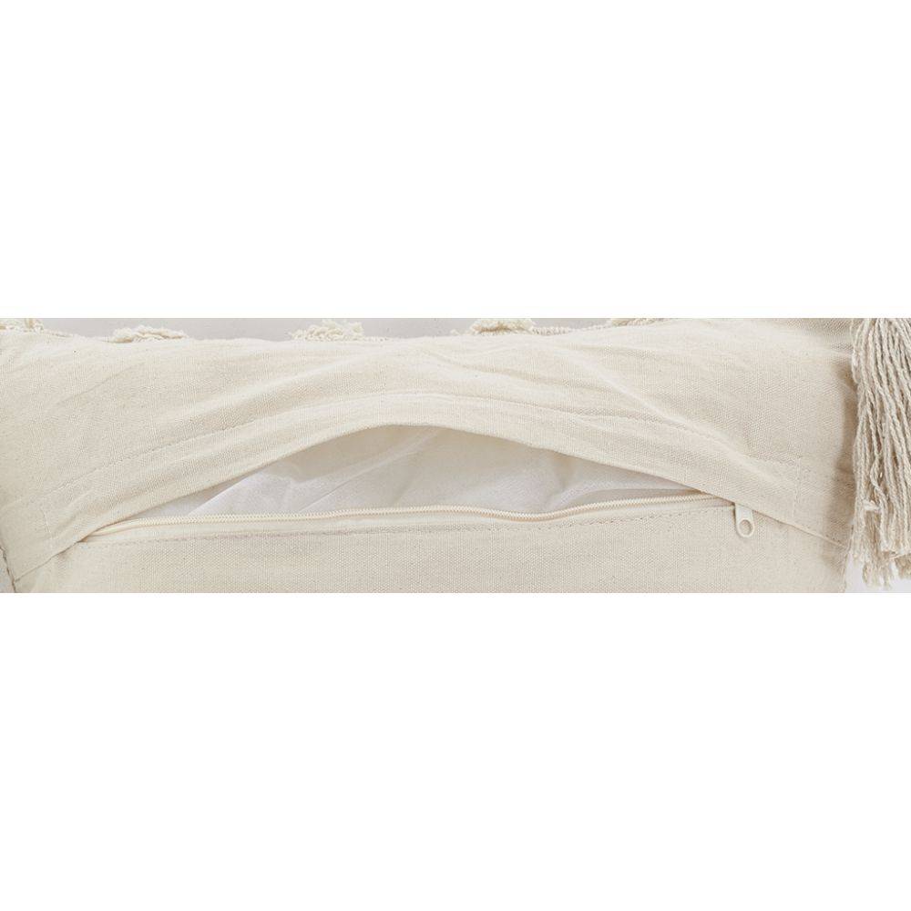 Aubry Gaspard - Coussin écru en coton et décor abstrait tissé - Imagen 4