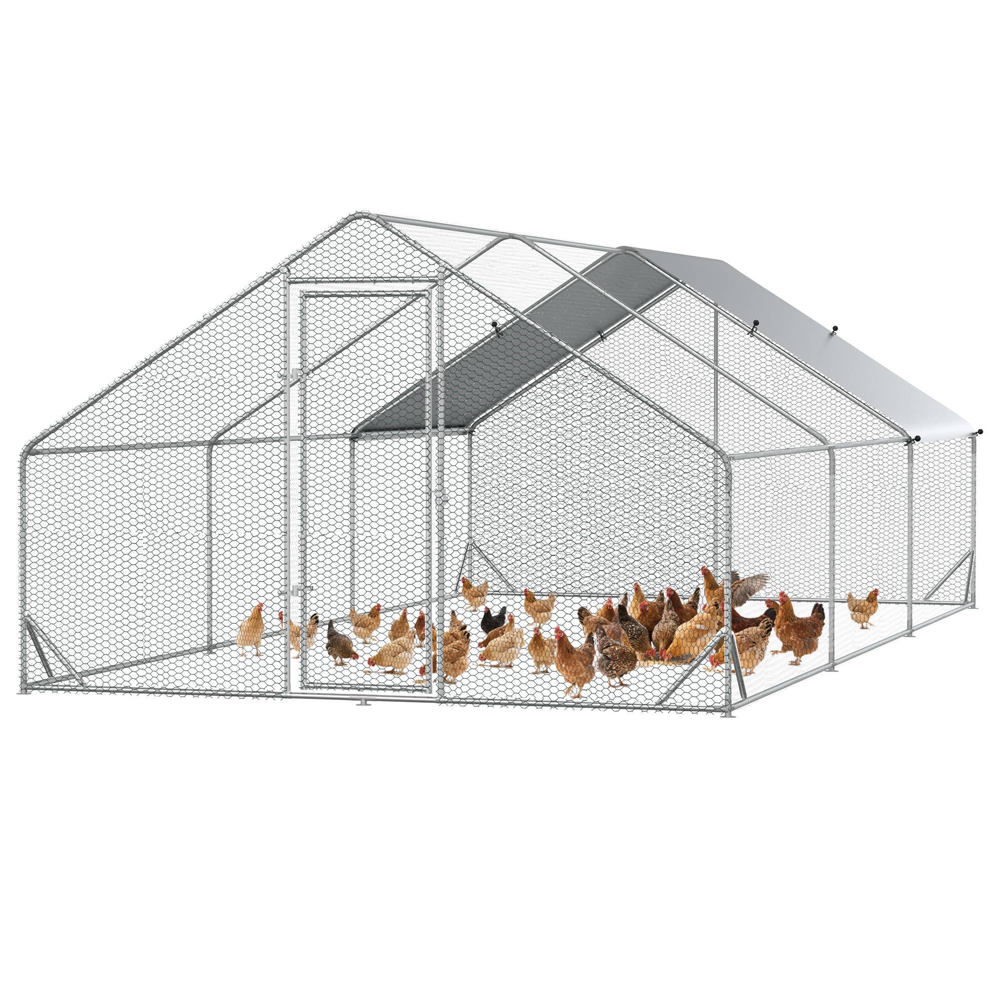 Poulailler, enclos en plein air, poulailler avec toit ombragé, parcours extérieur pour 4 à 6 poules, canards, lapins, 3 x 2 x 2 m - Image 2