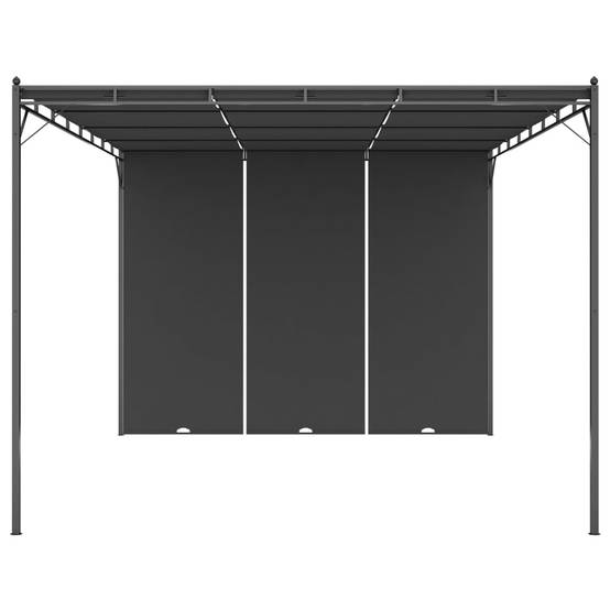 ComfortXL - Tonnelle Autoportante Acier avec Rideau Pare-Soleil pour Cour Jardin Anthracite 4x3 m – ComfortXL Outdoor Living - Image 2