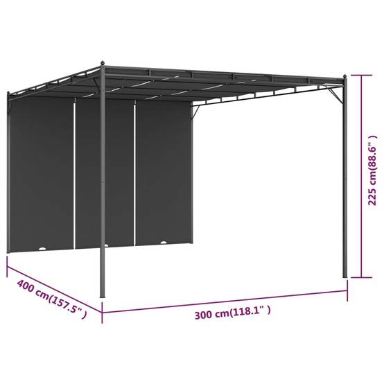 ComfortXL - Tonnelle Autoportante Acier avec Rideau Pare-Soleil pour Cour Jardin Anthracite 4x3 m – ComfortXL Outdoor Living - Image 8