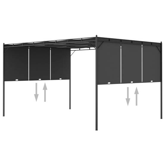 ComfortXL - Tonnelle Autoportante Acier avec Rideau Pare-Soleil pour Cour Jardin Anthracite 4x3 m – ComfortXL Outdoor Living - Image 6