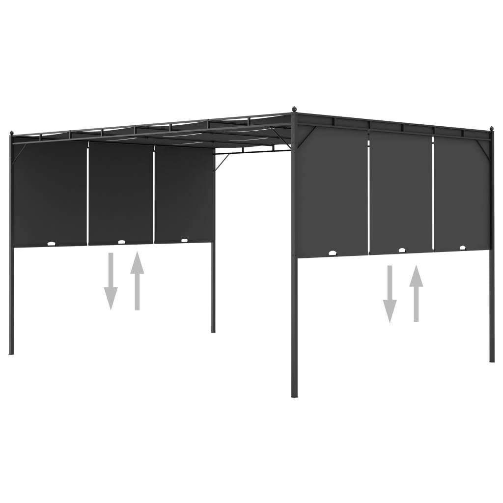 ComfortXL - Tonnelle Autoportante Acier avec Rideau Pare-Soleil pour Cour Jardin Anthracite 4x3 m – ComfortXL Outdoor Living - Image 6