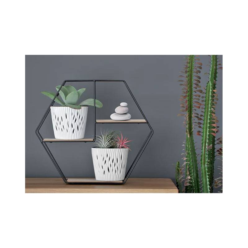 Pot de fleurs rond Sandy Blanc - 1.7L - Diamètre 15.8cm - Image 2