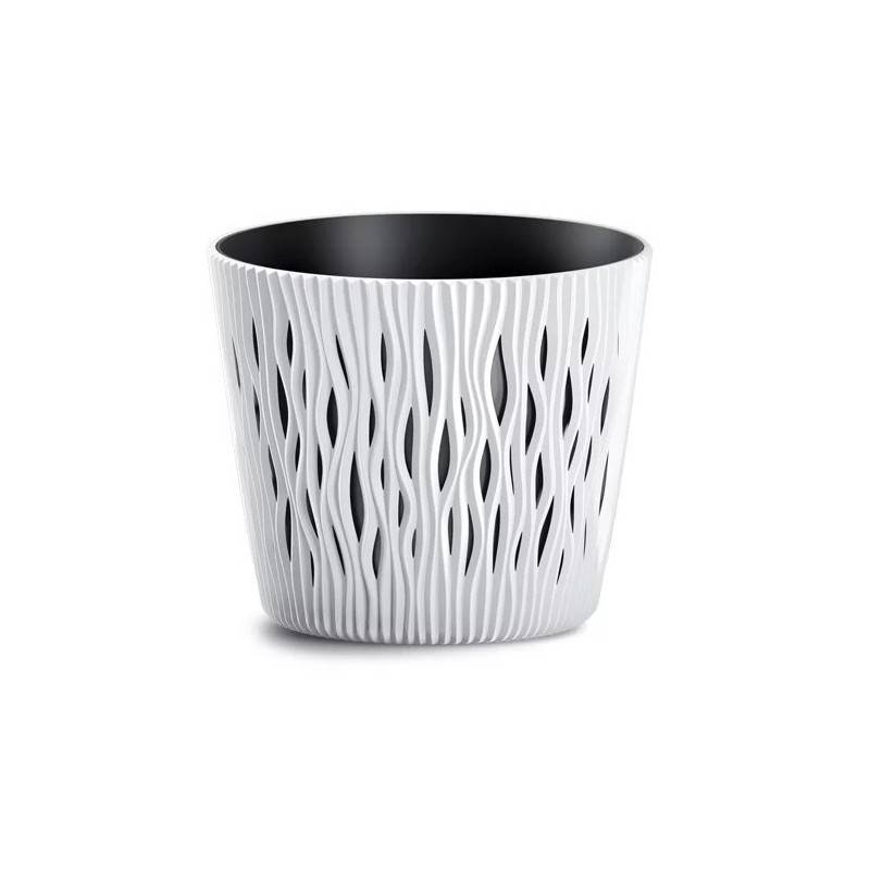 Pot de fleurs rond Sandy Blanc - 1.7L - Diamètre 15.8cm - Image 1