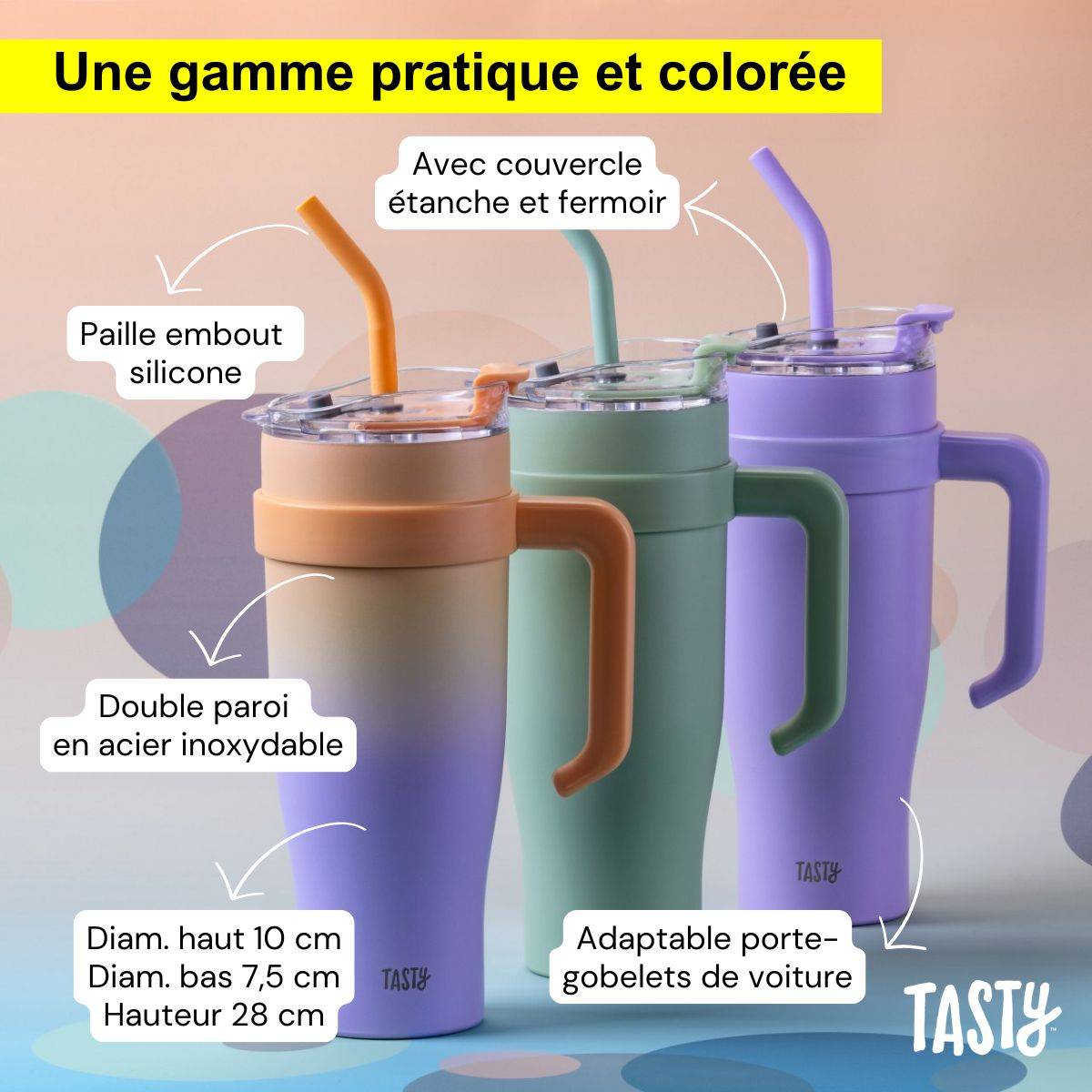 Gobelet isotherme 1200 ml vert sauge Tasty - Image 3