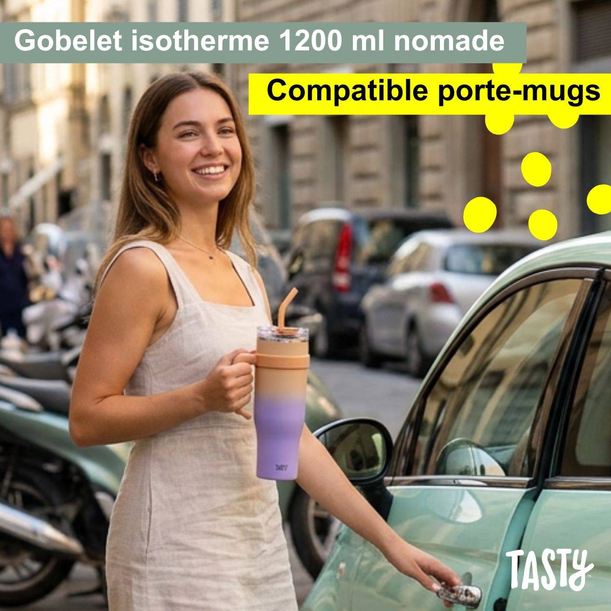 Gobelet isotherme 1200 ml vert sauge Tasty - Image 2