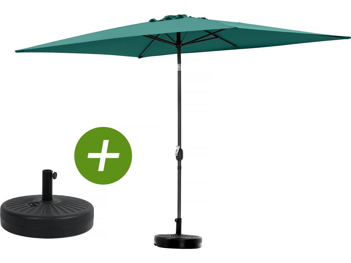 Parasol Jardin "sol 2" - Rectangle - 2 X 3 M - Vert + Dalles à Lester Incluses -habitat Et Jardin - Imagen 1