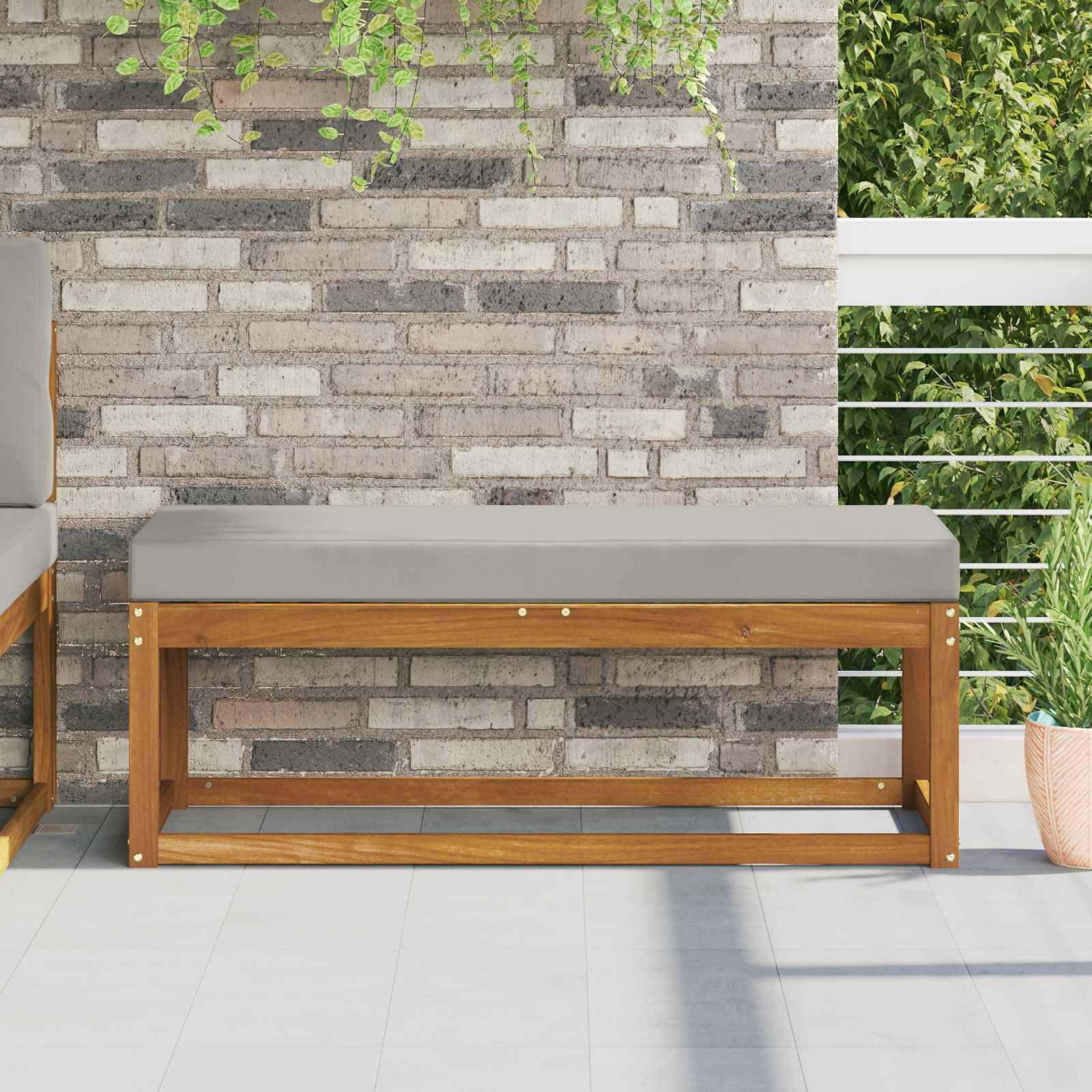 PANGIVO - Coussin de siège polyester gris 111.5 x 40 x 8 cm - PANGIVO - Image 1