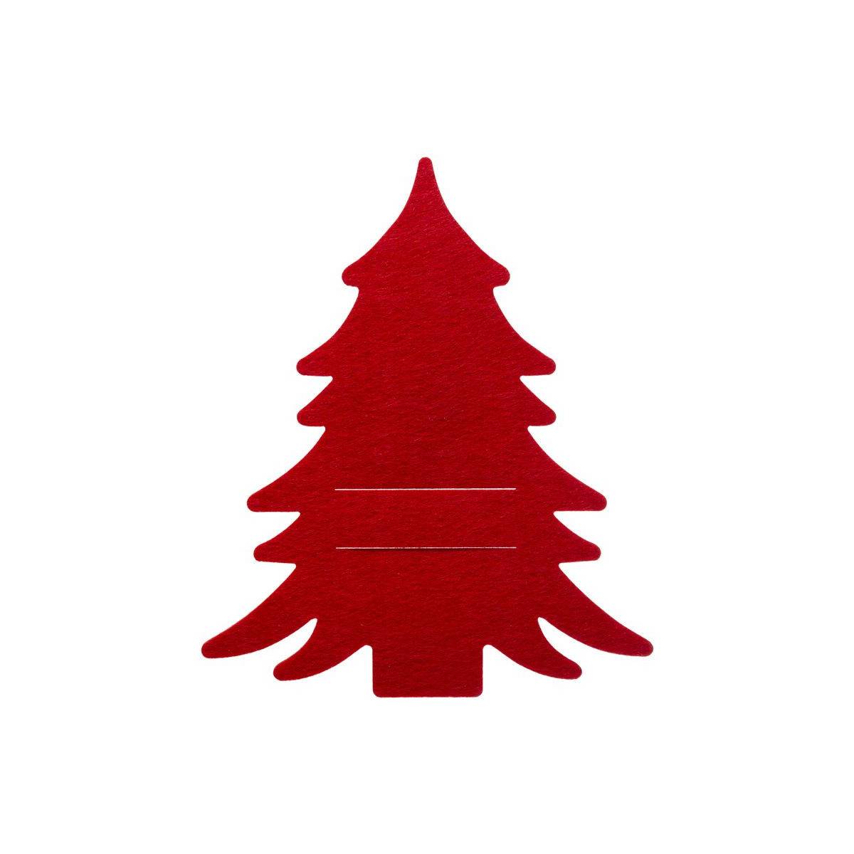 Lot de 4 porte-couverts en feutrine SAPIN - Rouge - Féérie Lights & Christmas - Image 3
