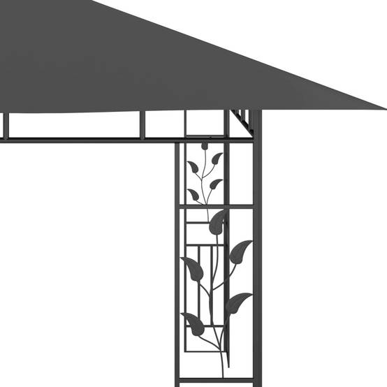Pergola Jardin - Tonnelle de jardin - Belvédère avec moustiquaire 4x3x2,73 m Anthracite 180 g/m² MI70 - Image 5