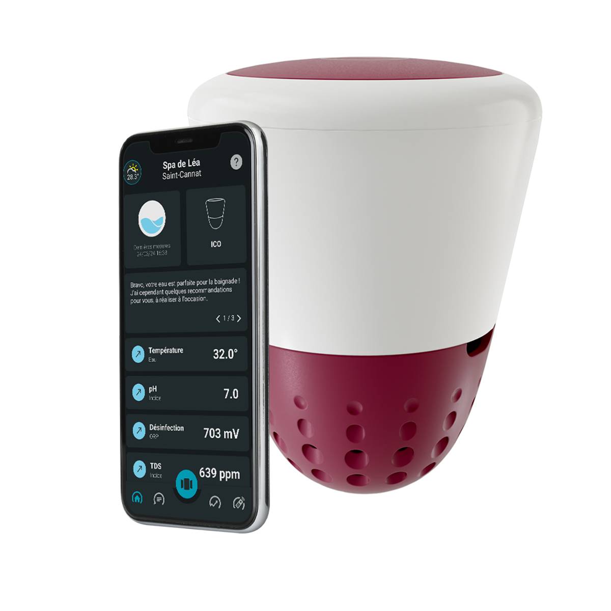 Ondilo - Analyseur d'eau connecté wifi + bluetooth ICO SPA V2 CL-BR Ondilo - Imagen 2