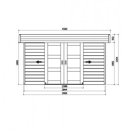 Abri de jardin MALMO en bois 11,38 m², Plancher Oui - Imagen 2