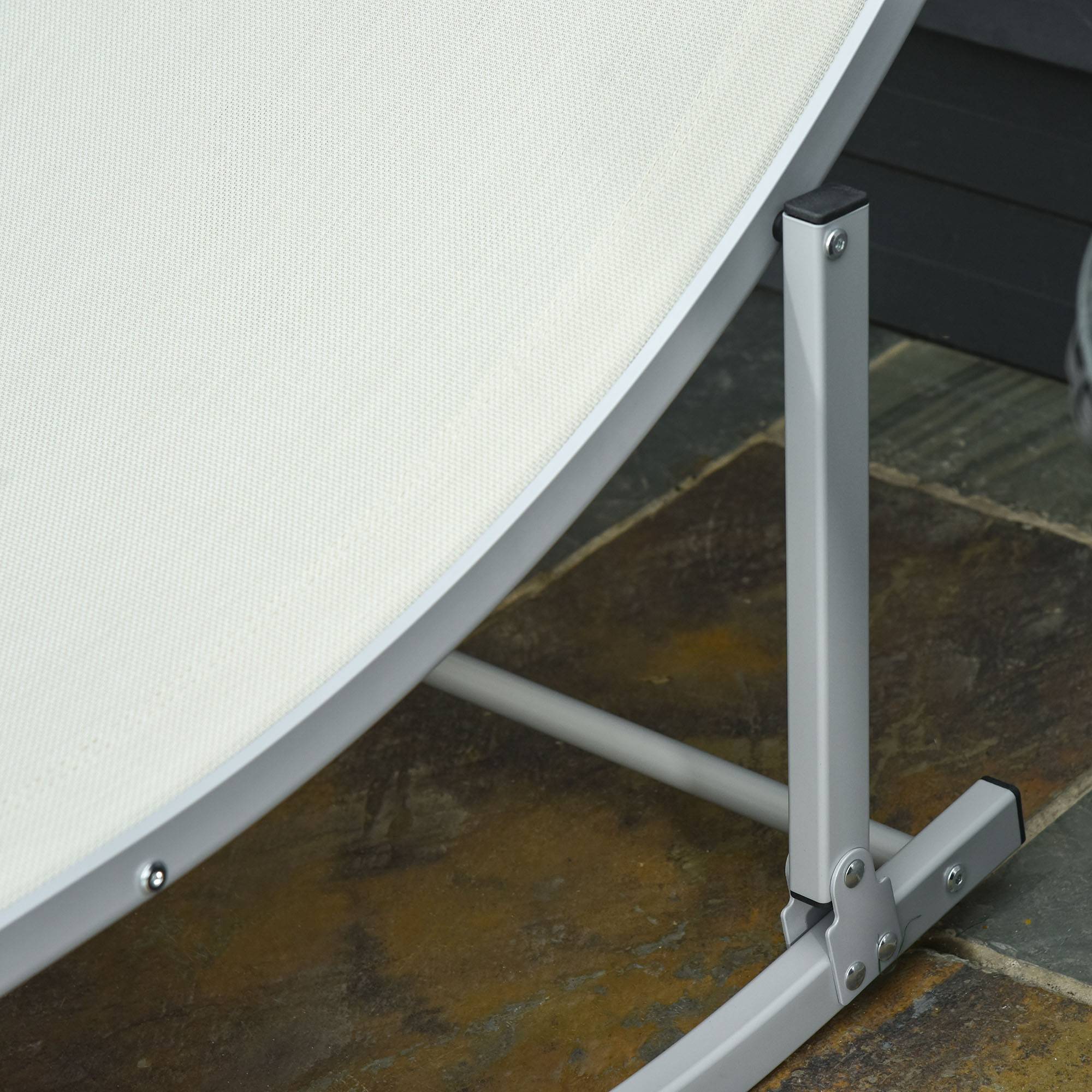 Outsunny - Lot 2 bains de soleil pliables charge 120kg patio terrasse plage aluminium textilène beige - Outsunny - Image 7