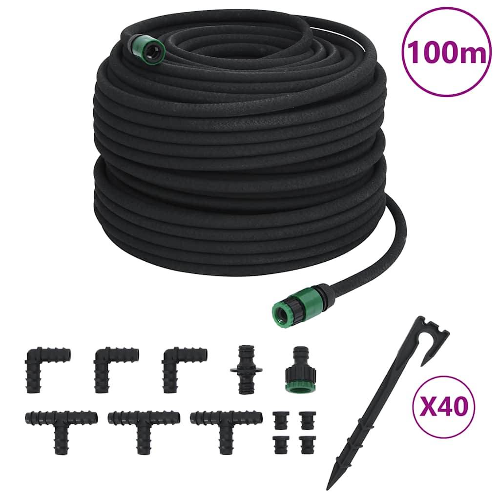 Vidaxl - Tuyau d'arrosage de jardin noir 0,6" 100 m caoutchouc vidaXL 155874 - Image 1