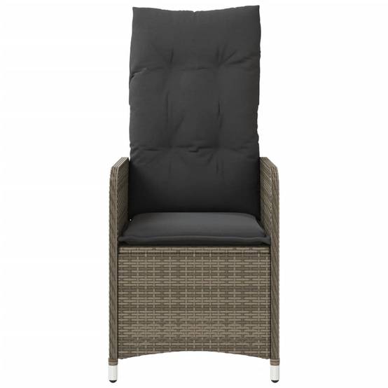 Fauteuil Relax de Jardin Inclinable en Résine Tressée avec Coussin pour Balcon Gris – ComfortXL Outdoor Living - Image 4