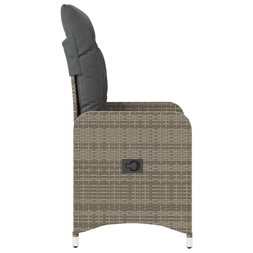 Fauteuil Relax de Jardin Inclinable en Résine Tressée avec Coussin pour Balcon Gris – ComfortXL Outdoor Living - Image 5