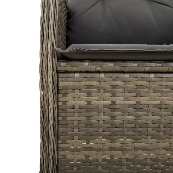 Fauteuil Relax de Jardin Inclinable en Résine Tressée avec Coussin pour Balcon Gris – ComfortXL Outdoor Living - Image 8