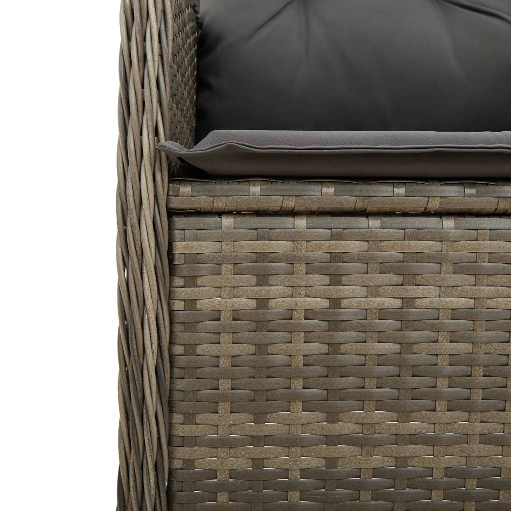 Fauteuil Relax de Jardin Inclinable en Résine Tressée avec Coussin pour Balcon Gris – ComfortXL Outdoor Living - Image 8