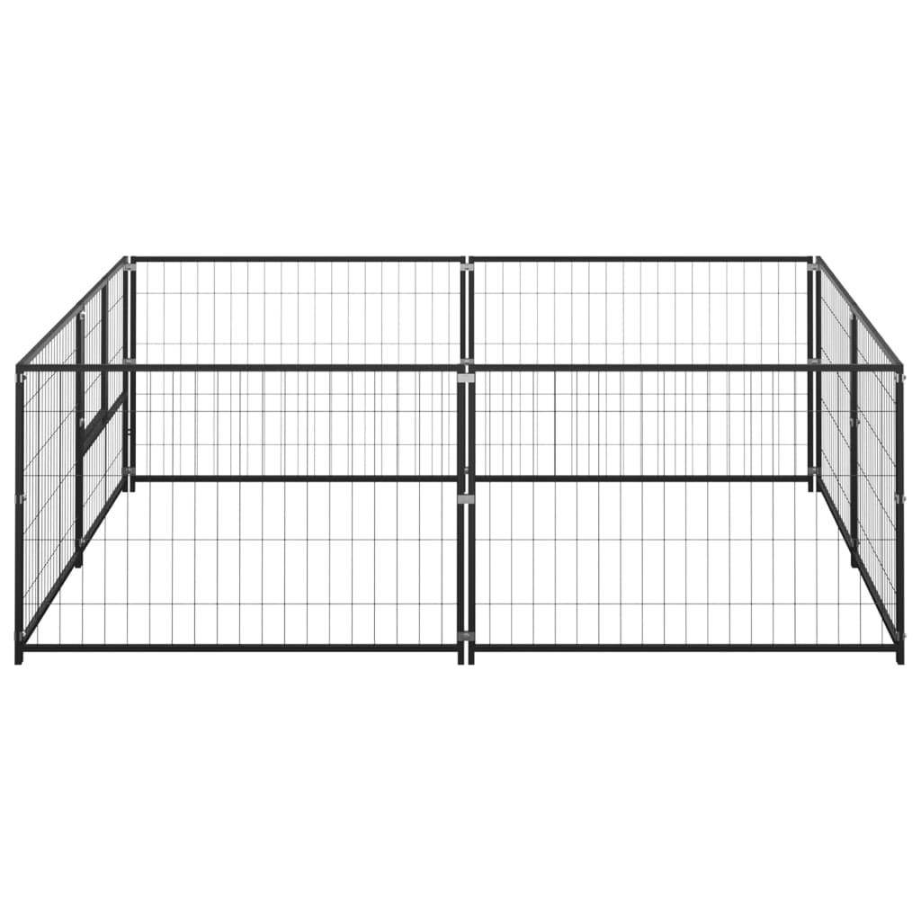 Helloshop26 - Chenil extérieur cage enclos parc animaux chien noir 4 m² acier - Imagen 2
