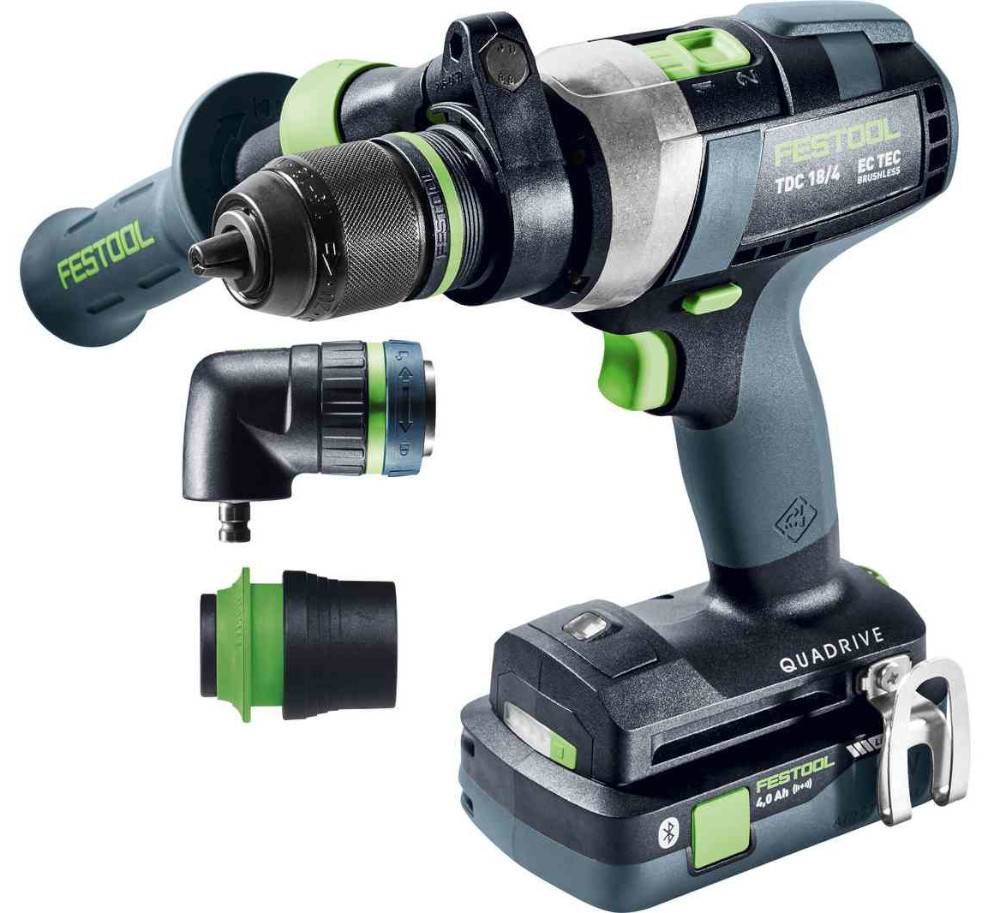 Festool - Perceuse-visseuse 18V QUADRIVE TDC 18/4 5,0/4,0 I-Set + 2 batteries 4Ah / 5Ah + chargeur + coffret SYSTAINER SYS3 - FESTOOL - 577612 - Imagen 2