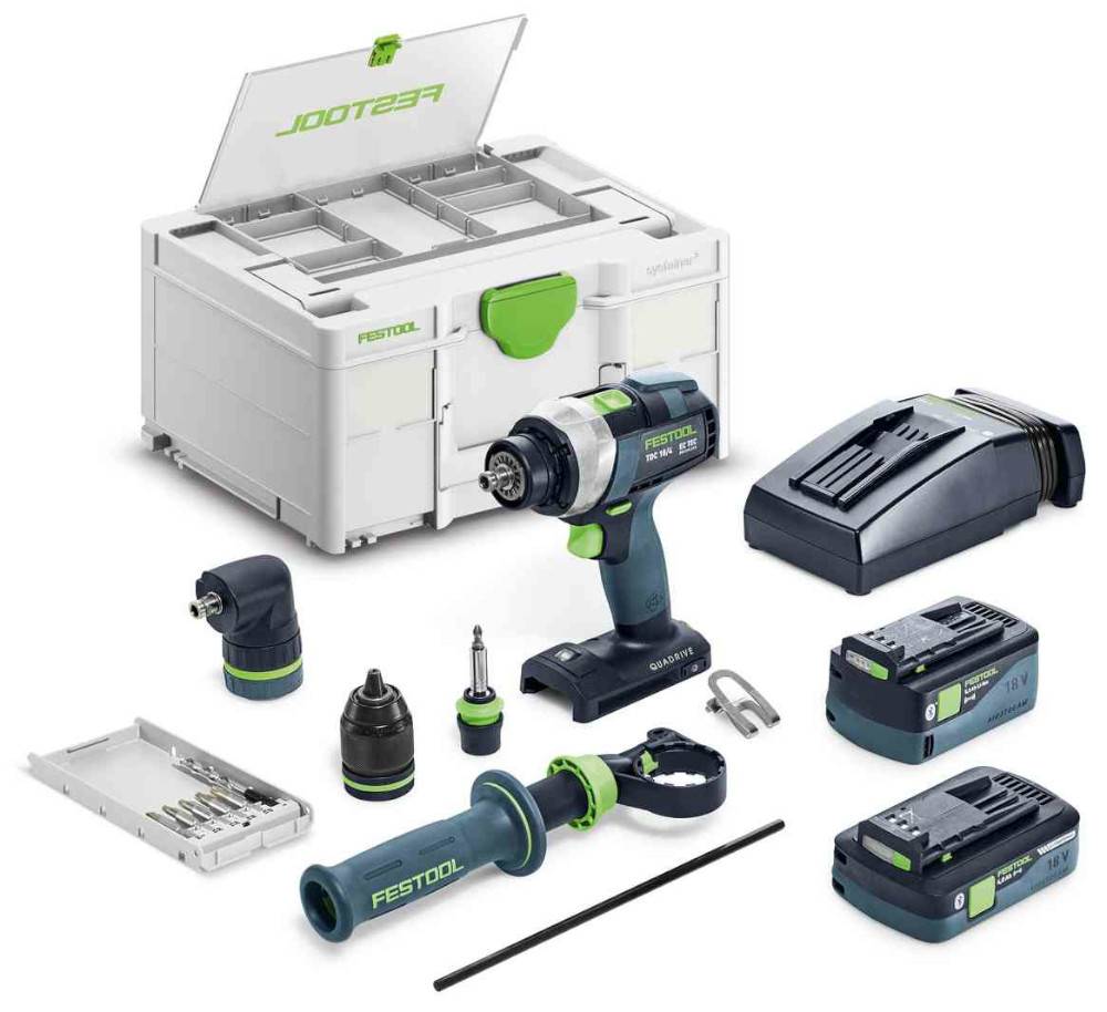 Festool - Perceuse-visseuse 18V QUADRIVE TDC 18/4 5,0/4,0 I-Set + 2 batteries 4Ah / 5Ah + chargeur + coffret SYSTAINER SYS3 - FESTOOL - 577612 - Imagen 1