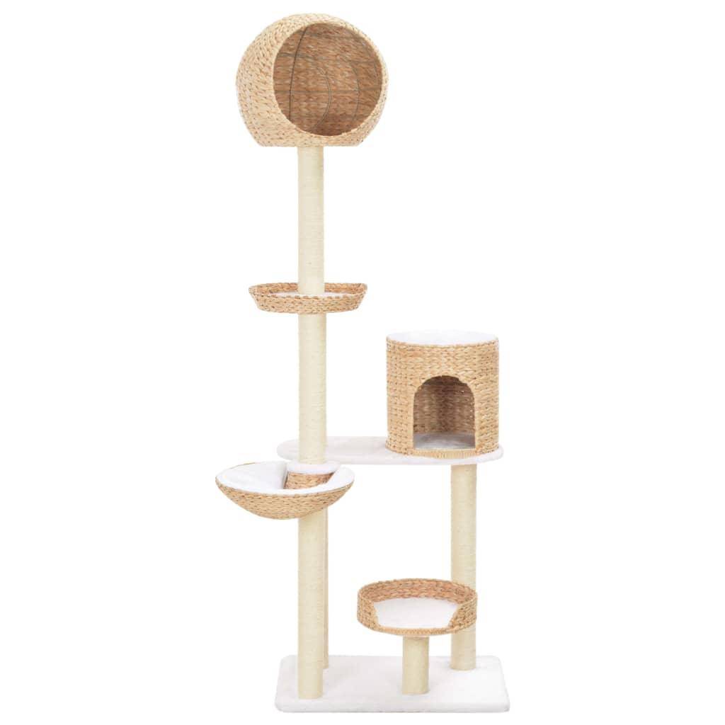 Helloshop26 - Arbre à chat griffoir grattoir niche jouet animaux peluché en sisal herbiers marins beige - Imagen 1