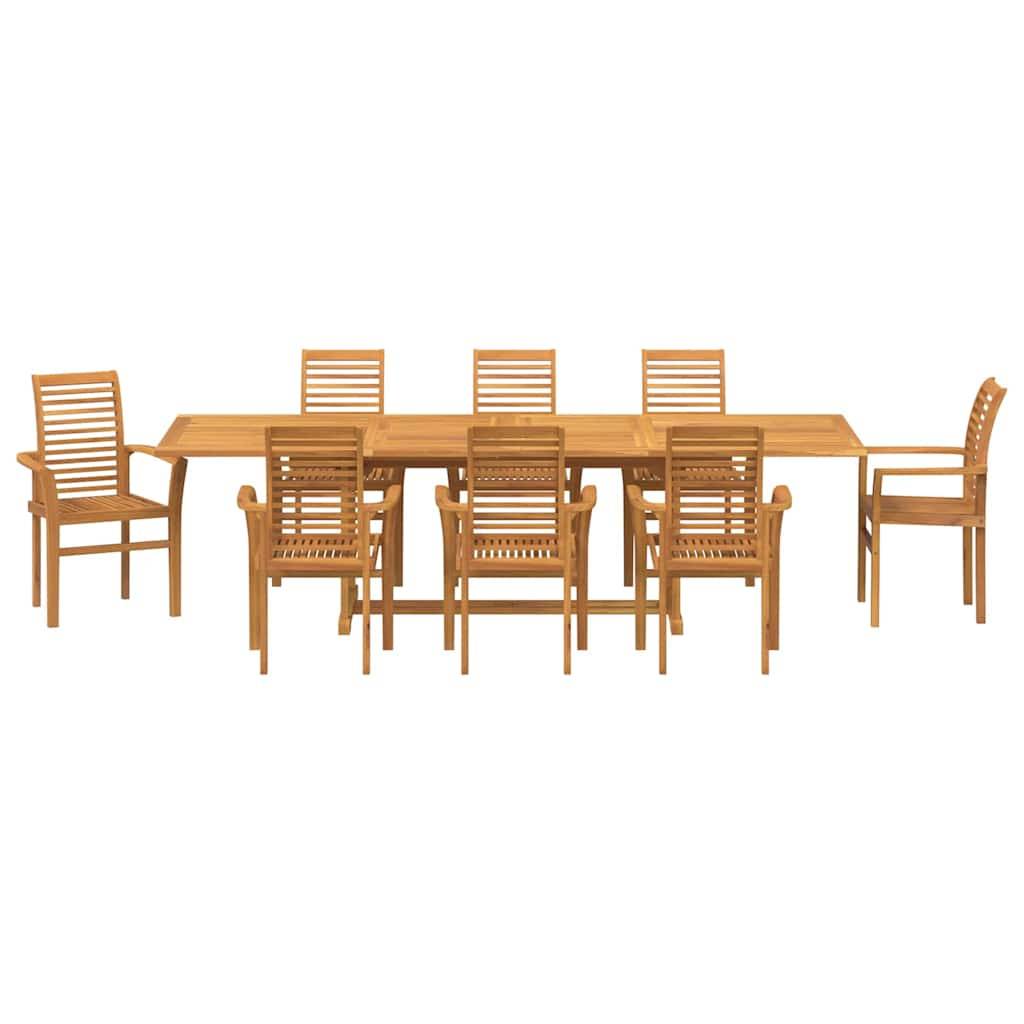 Ensemble de salle à manger pour jardin Bois de teck Marron 280 x 100 x 75 cm - PANGIVO - Image 7