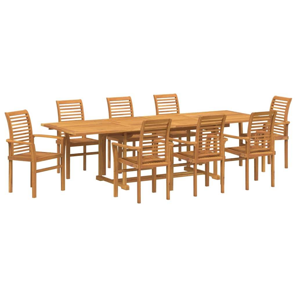 Ensemble de salle à manger pour jardin Bois de teck Marron 280 x 100 x 75 cm - PANGIVO - Image 2