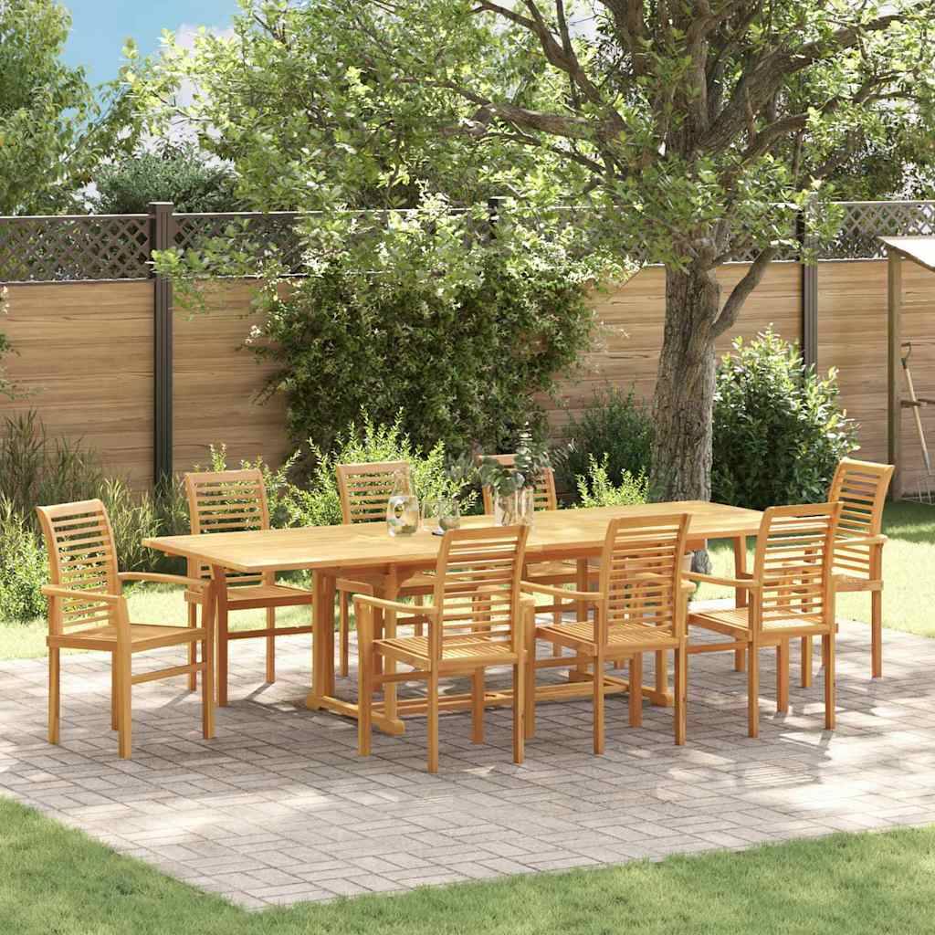 Ensemble de salle à manger pour jardin Bois de teck Marron 280 x 100 x 75 cm - PANGIVO - Image 1