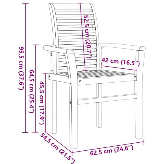 Ensemble de salle à manger pour jardin Bois de teck Marron 280 x 100 x 75 cm - PANGIVO - Image 8