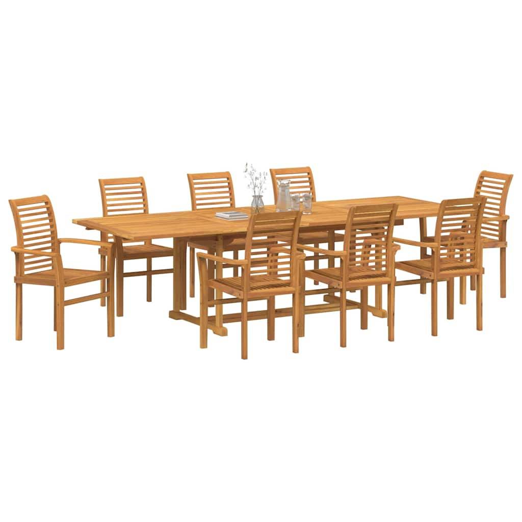 Ensemble de salle à manger pour jardin Bois de teck Marron 280 x 100 x 75 cm - PANGIVO - Image 3