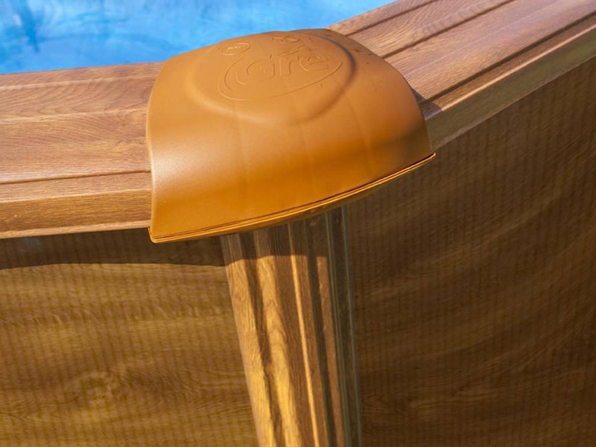 Gre Pools - Piscine ronde acier Ø5,70m x H: 1,32m - Imitation bois - Filtration à sable - Image 8