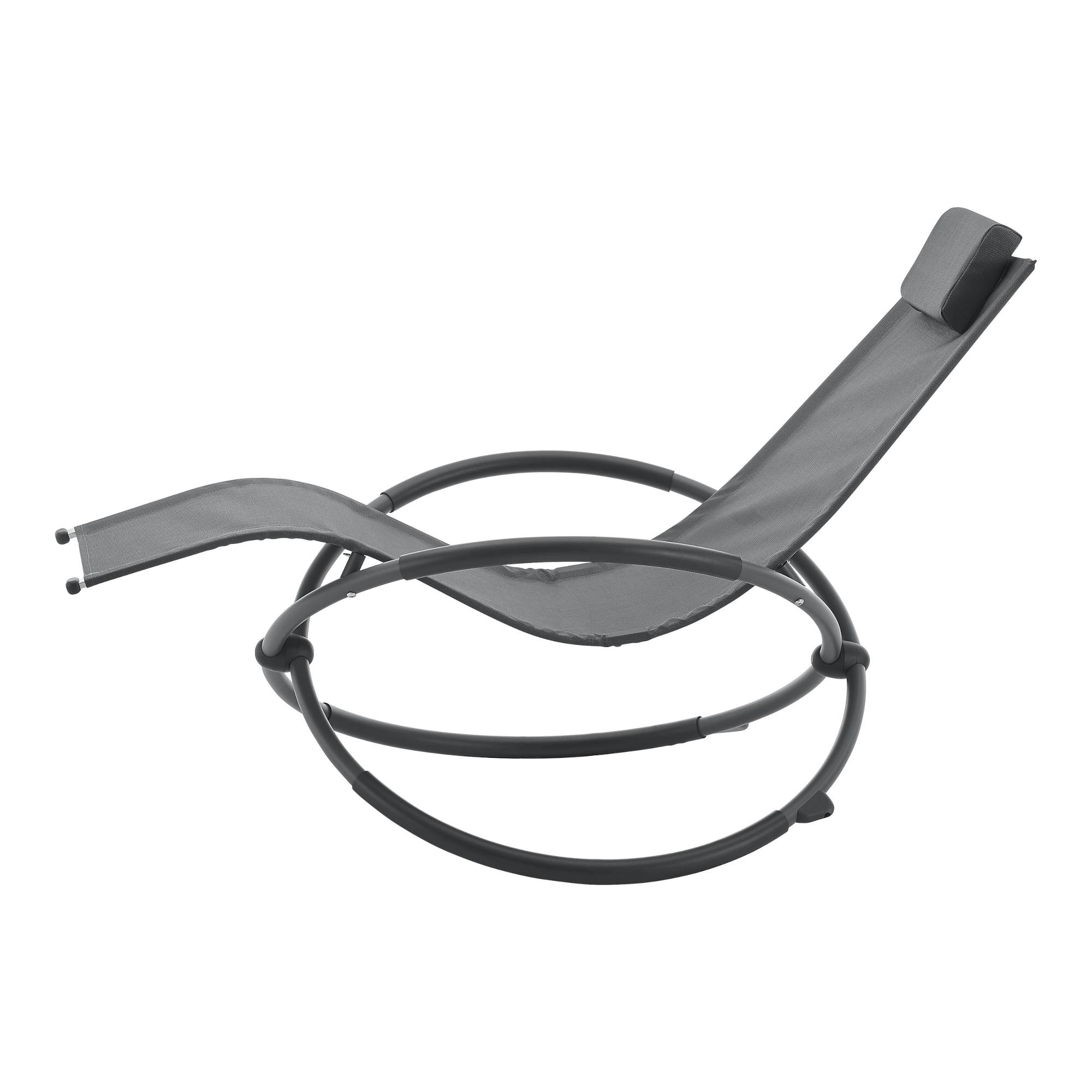 Silla de jardín mecedora Pulsano capacidad de carga 150 kg gris oscuro [en.casa] - Imagen 5