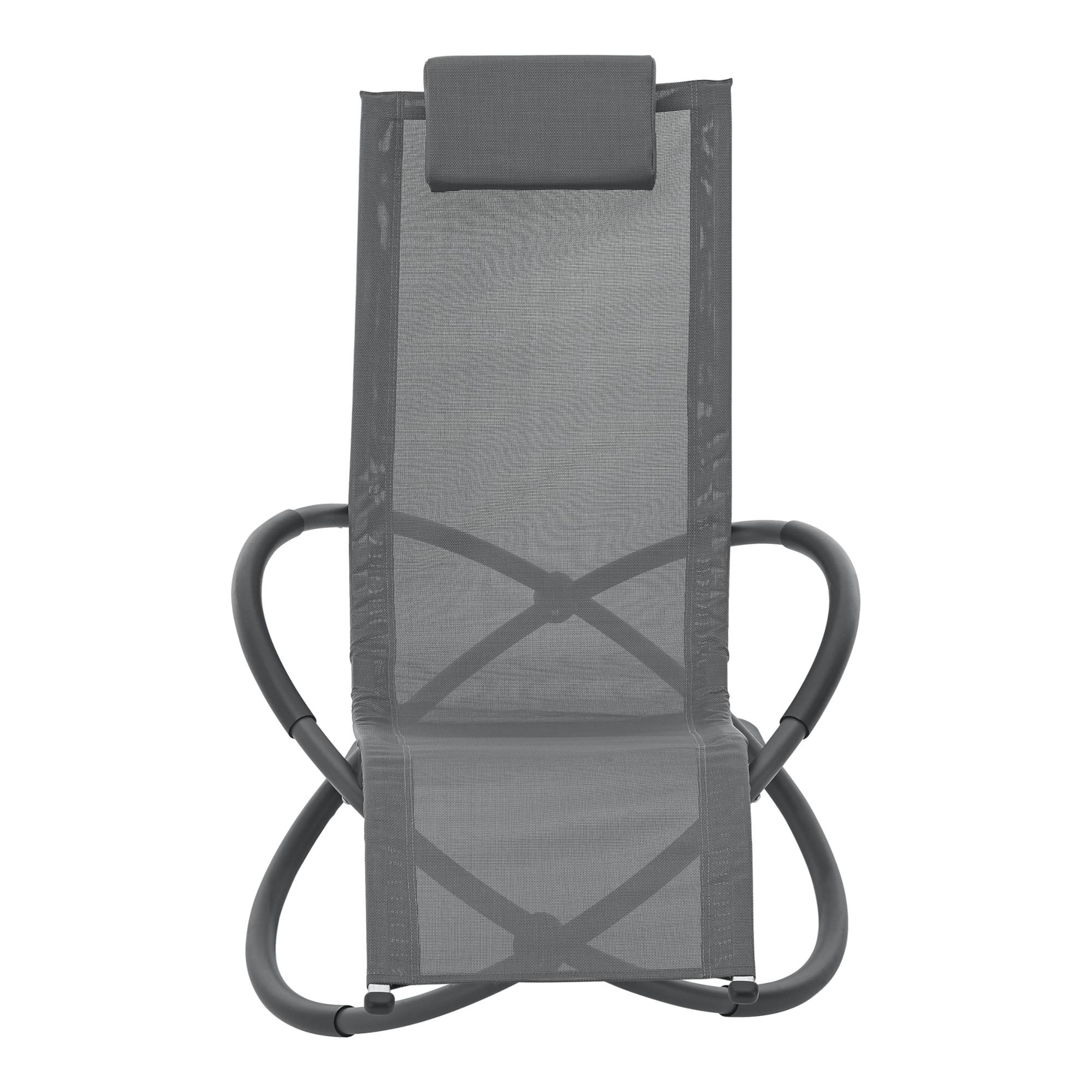 Silla de jardín mecedora Pulsano capacidad de carga 150 kg gris oscuro [en.casa] - Imagen 4
