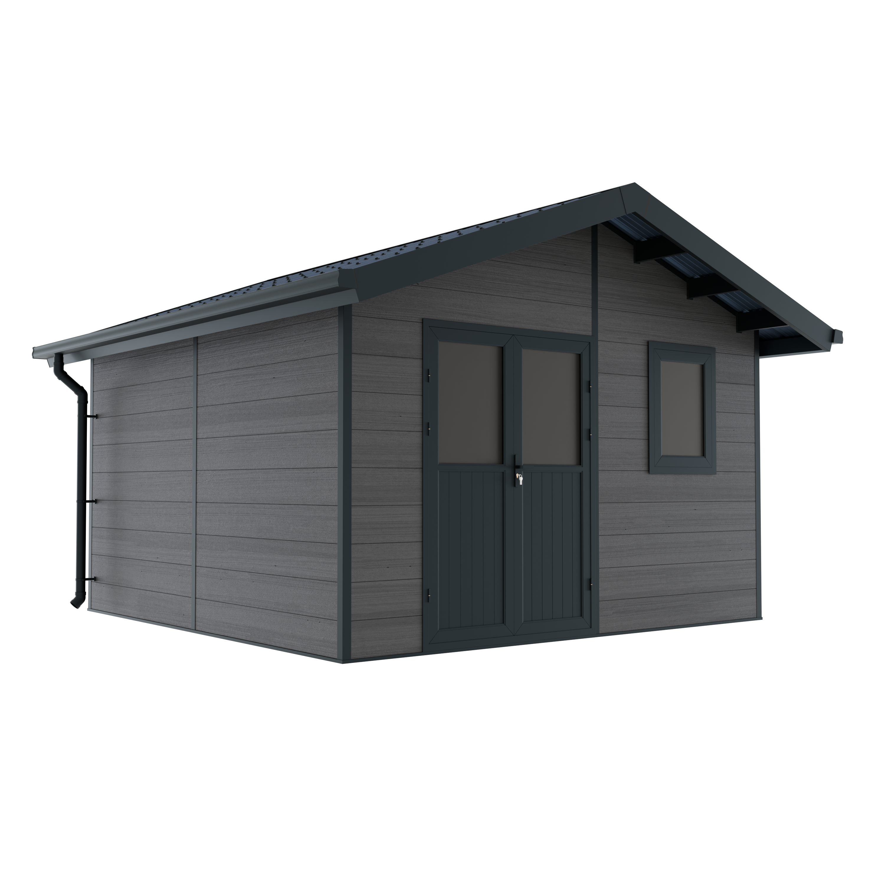 Abri de Jardin Composite ISORA - 15m2 Gris - Cabane Atelier / Abri Velo - Image 3