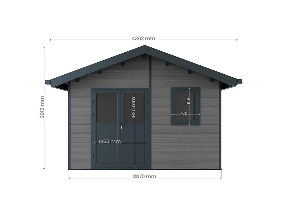 Abri de Jardin Composite ISORA - 15m2 Gris - Cabane Atelier / Abri Velo - Image 6