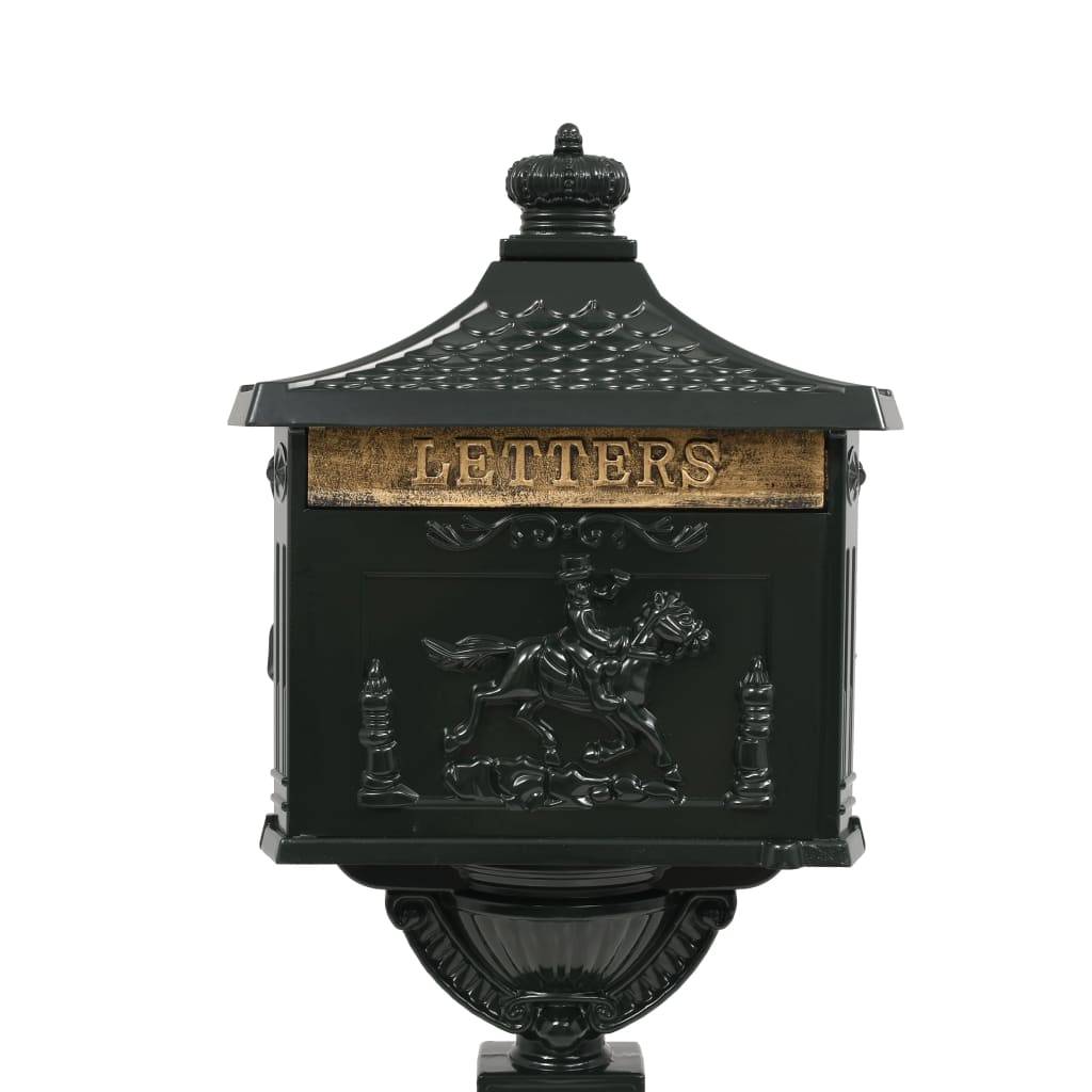 Boîte aux lettres sur pied aluminium vintage antirouille vert - Image 3