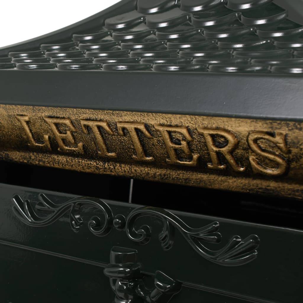 Boîte aux lettres sur pied aluminium vintage antirouille vert - Image 4