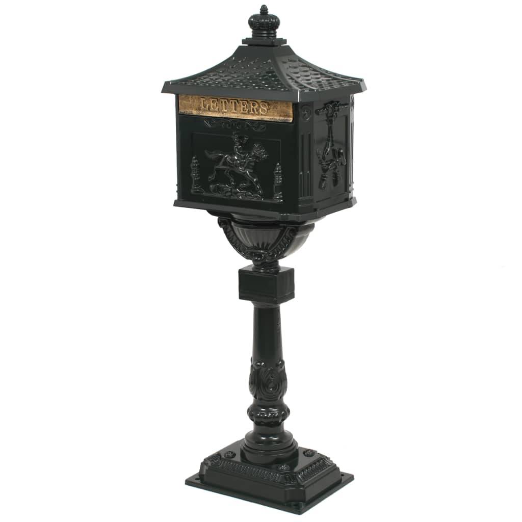 Boîte aux lettres sur pied aluminium vintage antirouille vert - Image 1