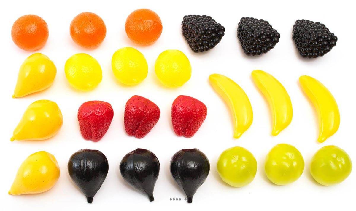 Artificielles - Fruits petits artificiels assortis en lot de 24 en Plastique soufflé