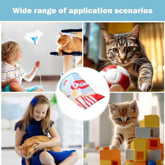 Tunnel pour chat- en forme de sac - Pliable avec boules en peluche - Stimulation interactive - Living123 - Image 3