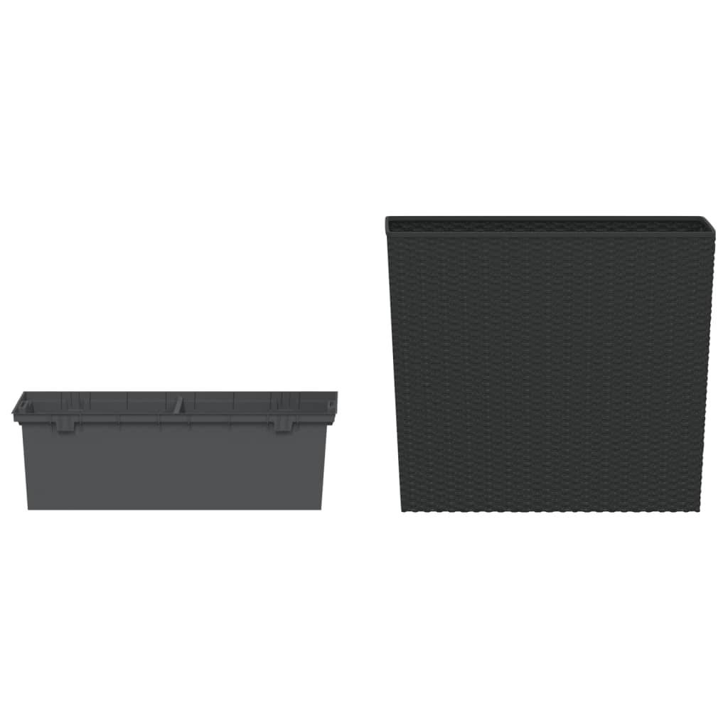 ComfortXL - Jardinière Rectangulaire Aspect Rotin avec Bac Intérieur Amovible 58x18x50 cm Anthracite - ComfortXL Outdoor Living - Image 3