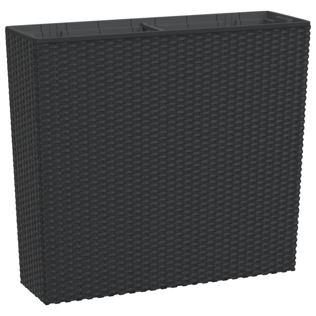 ComfortXL - Jardinière Rectangulaire Aspect Rotin avec Bac Intérieur Amovible 58x18x50 cm Anthracite - ComfortXL Outdoor Living - Image 2