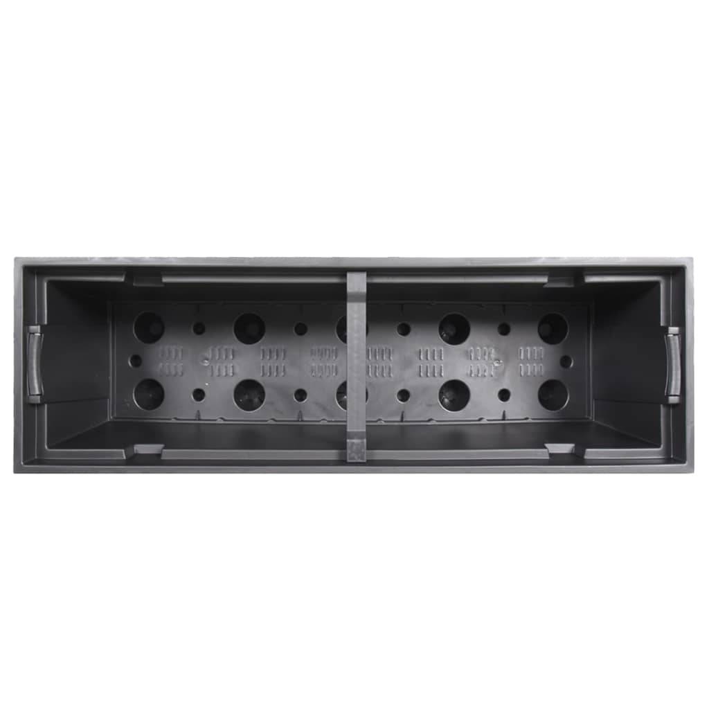 ComfortXL - Jardinière Rectangulaire Aspect Rotin avec Bac Intérieur Amovible 58x18x50 cm Anthracite - ComfortXL Outdoor Living - Image 6
