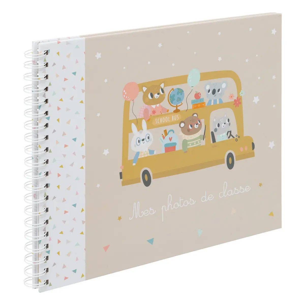 Album 12 Photos de Classe "School Bus" 32cm Beige - Image 1