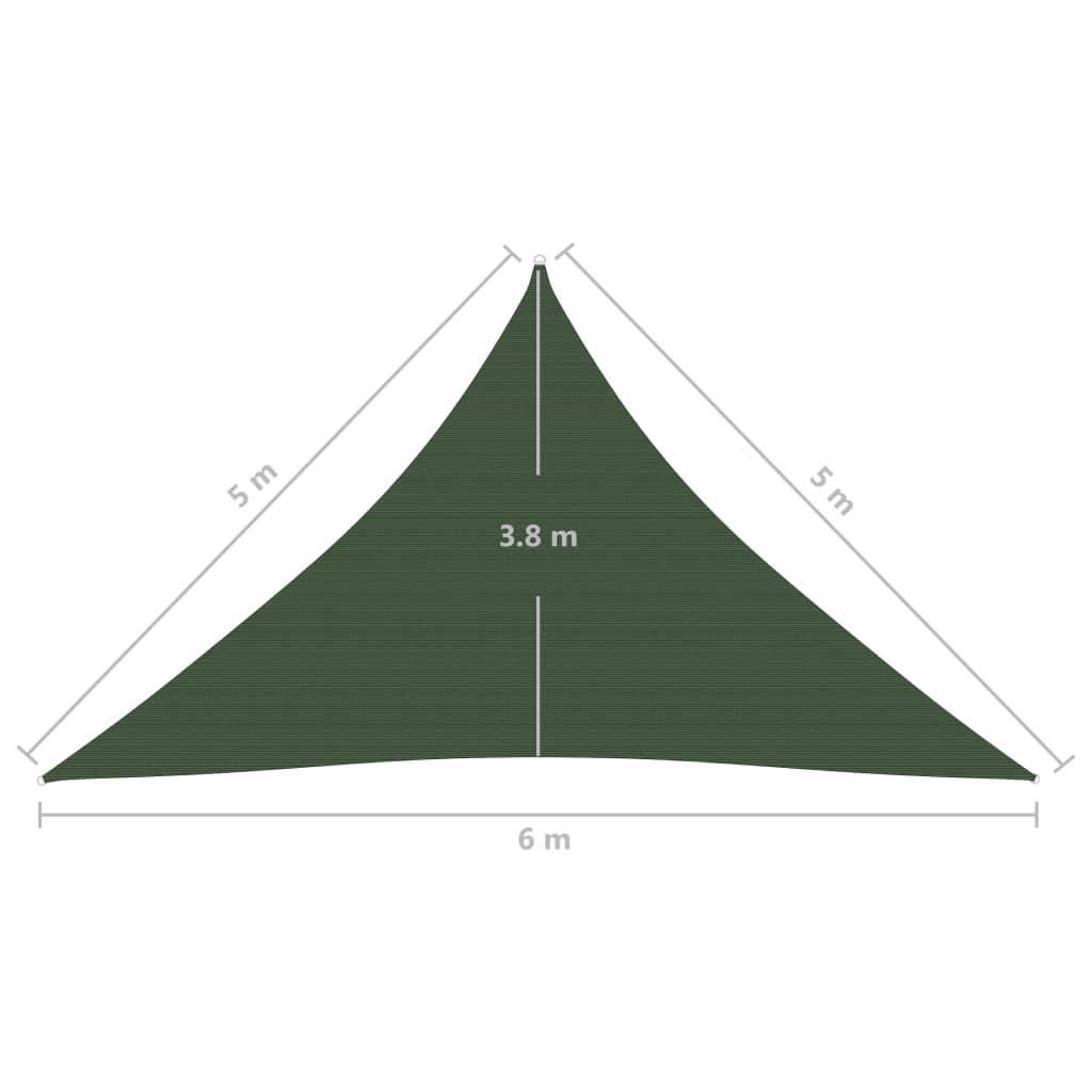 Helloshop26 - Voile toile d'ombrage parasol 160 g/m² PEHD 5 x 5 x 6 m vert foncé - Imagen 6