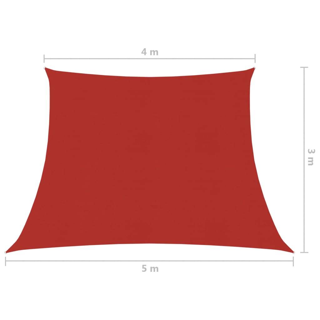 Helloshop26 - Voile toile d'ombrage parasol 160 g/m² PEHD 4/5 x 3 m rouge - Imagen 6