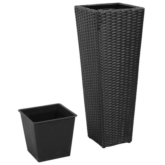 3 pcs Lits surélevés Jardinières - Résine tressée Noir MP558 - Image 3