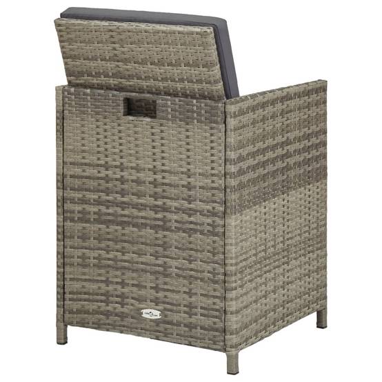 Chaises de jardin avec coussins résine tressée gris 52 x 56 x 67/85 cm (lot de 2) - PANGIVO - Image 6