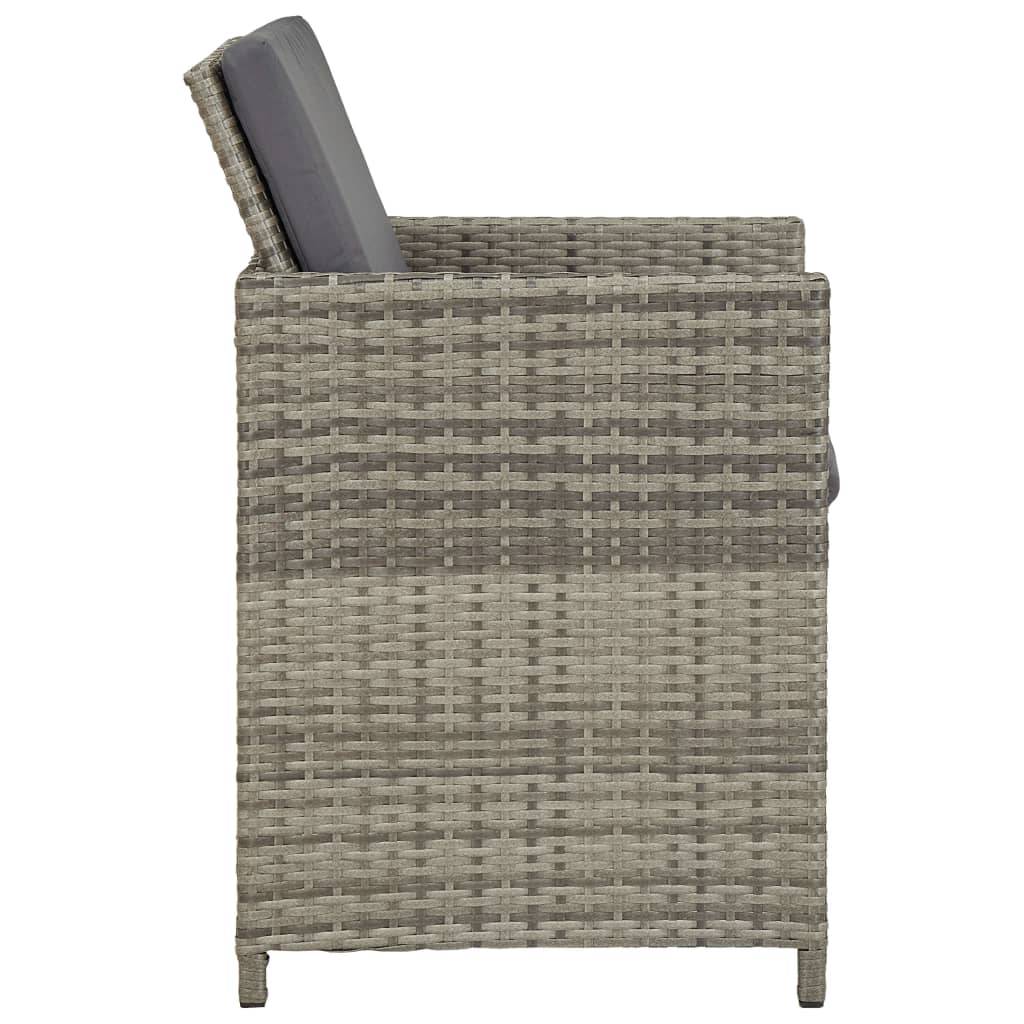 Chaises de jardin avec coussins résine tressée gris 52 x 56 x 67/85 cm (lot de 2) - PANGIVO - Image 5